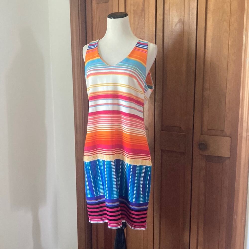 Worthington Bright Striped Stretch Sheath Dress, Size 12